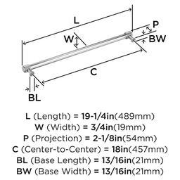 457mm Fairwind Appliance Pull, Satin Nickel Alt 1 - Image