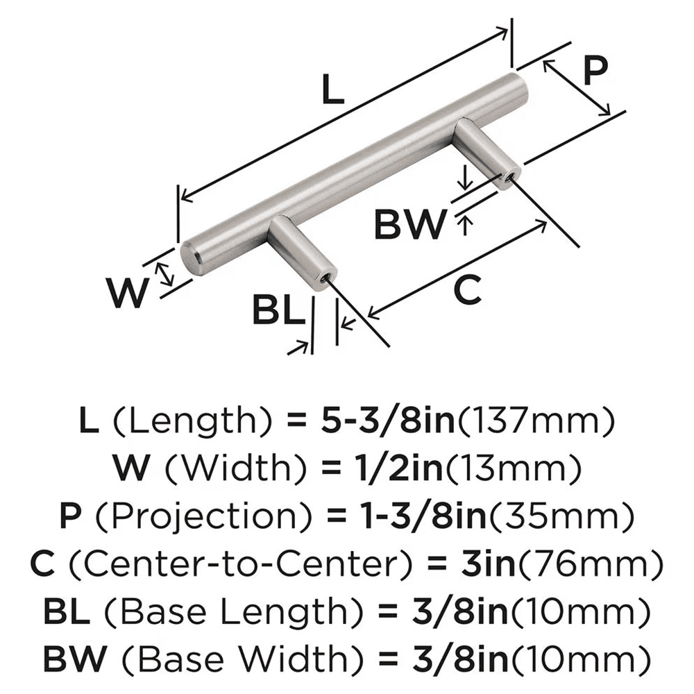76mm Bar Pulls Cabinet Pull, Satin Nickel Alt 1 - Image