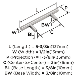 76mm Bar Pulls Cabinet Pull, Matte Black Alt 1 - Image