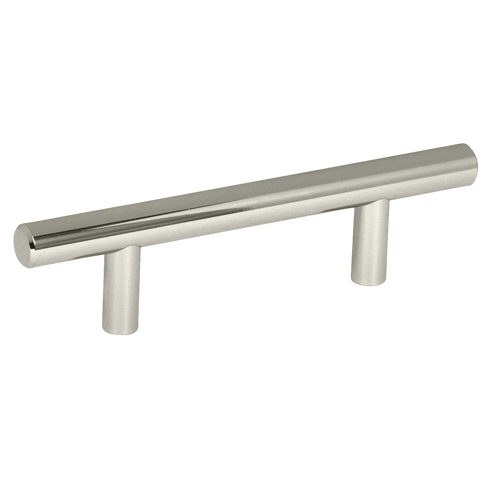 Amerock 3" T-Bar Pull, Polished Nickel on white background