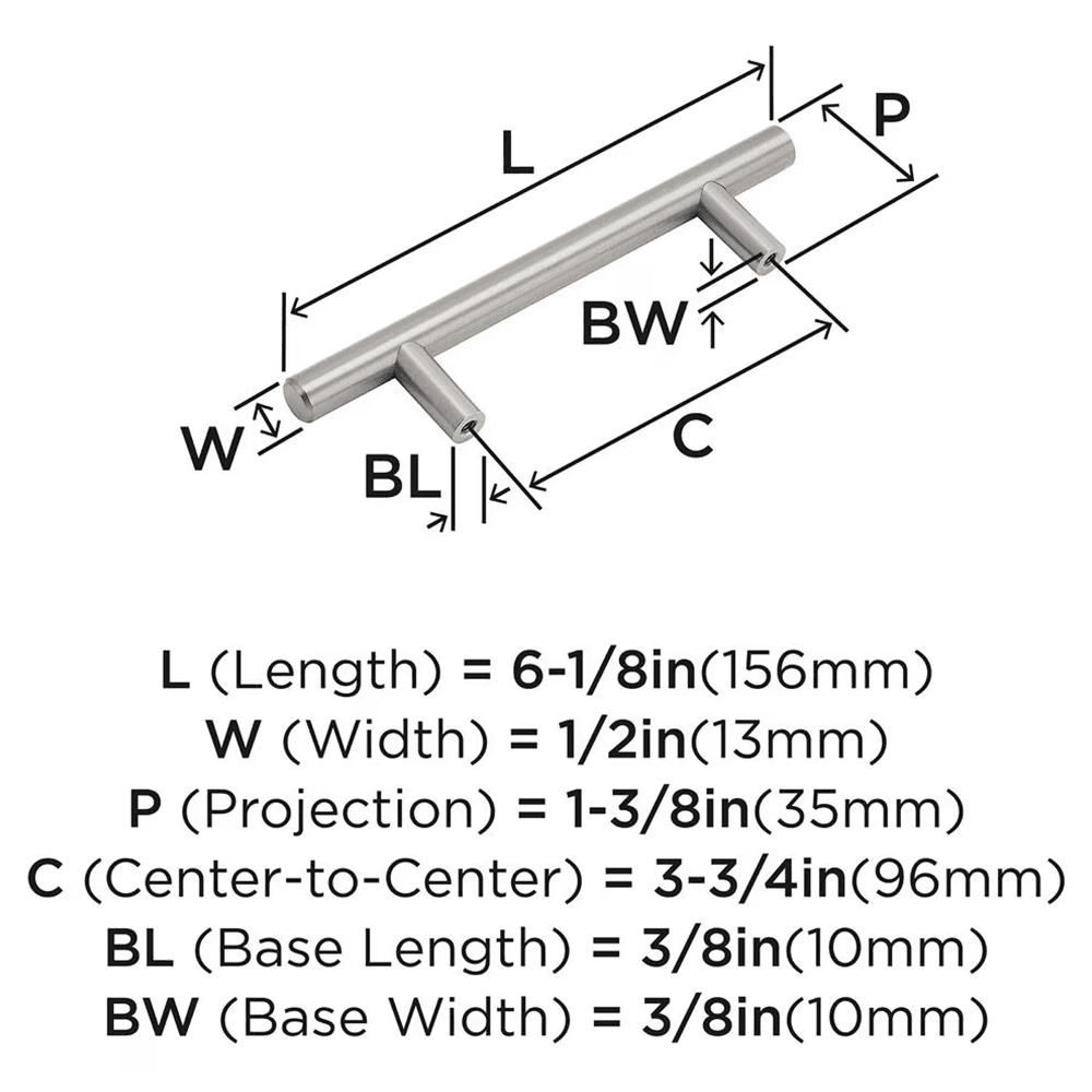 96mm Bar Pulls Cabinet Pull, Satin Nickel Alt 1 - Image