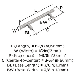 96mm Bar Pulls Cabinet Pull, Satin Nickel Alt 1 - Image