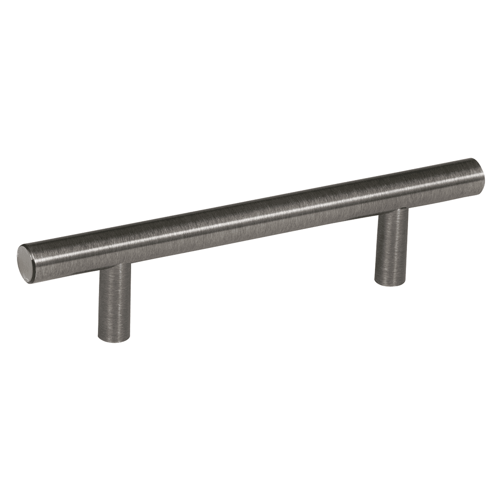 Amerock 3-3/4" Gunmetal T-Bar Pull on White Cabinet