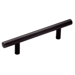 Amerock 3-3/4" T-Bar Pull in Oil-Rubbed Bronze finish on a dark wood cabinet