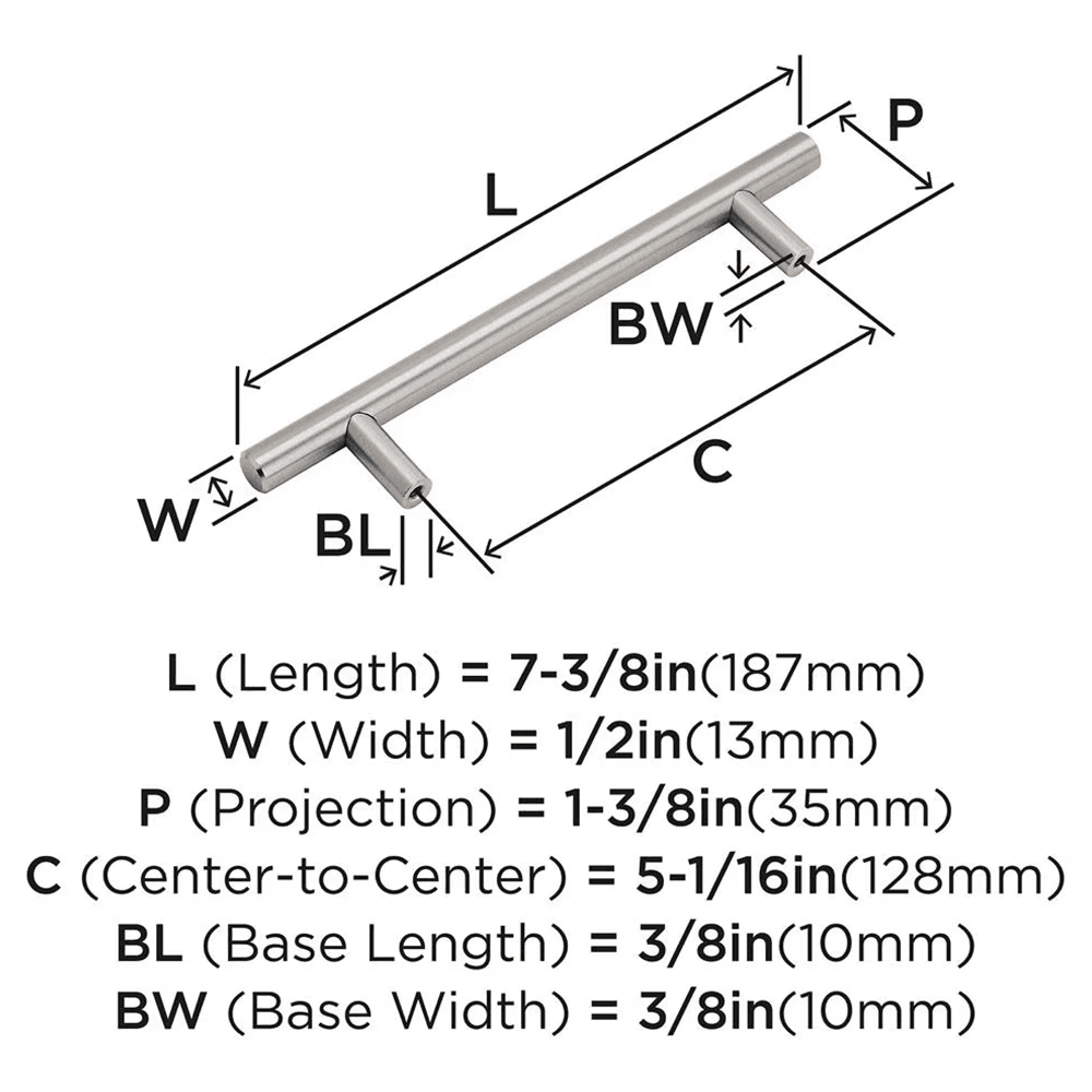 128mm Bar Pulls Cabinet Pull, Satin Nickel Alt 1 - Image
