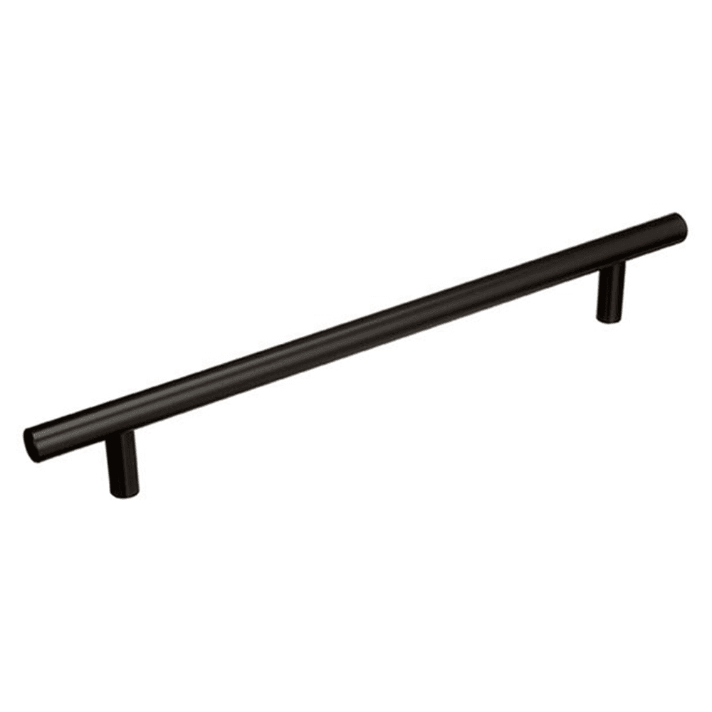 Close-up of Amerock Oil-Rubbed Bronze T-Bar Pull on a wooden surface