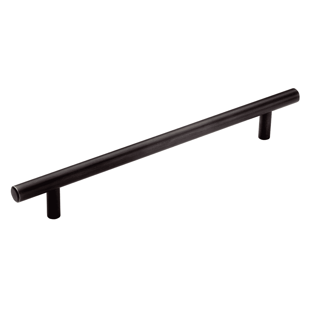 Amerock 7-9/16" T-Bar Pull in Oil-Rubbed Bronze finish on a white cabinet