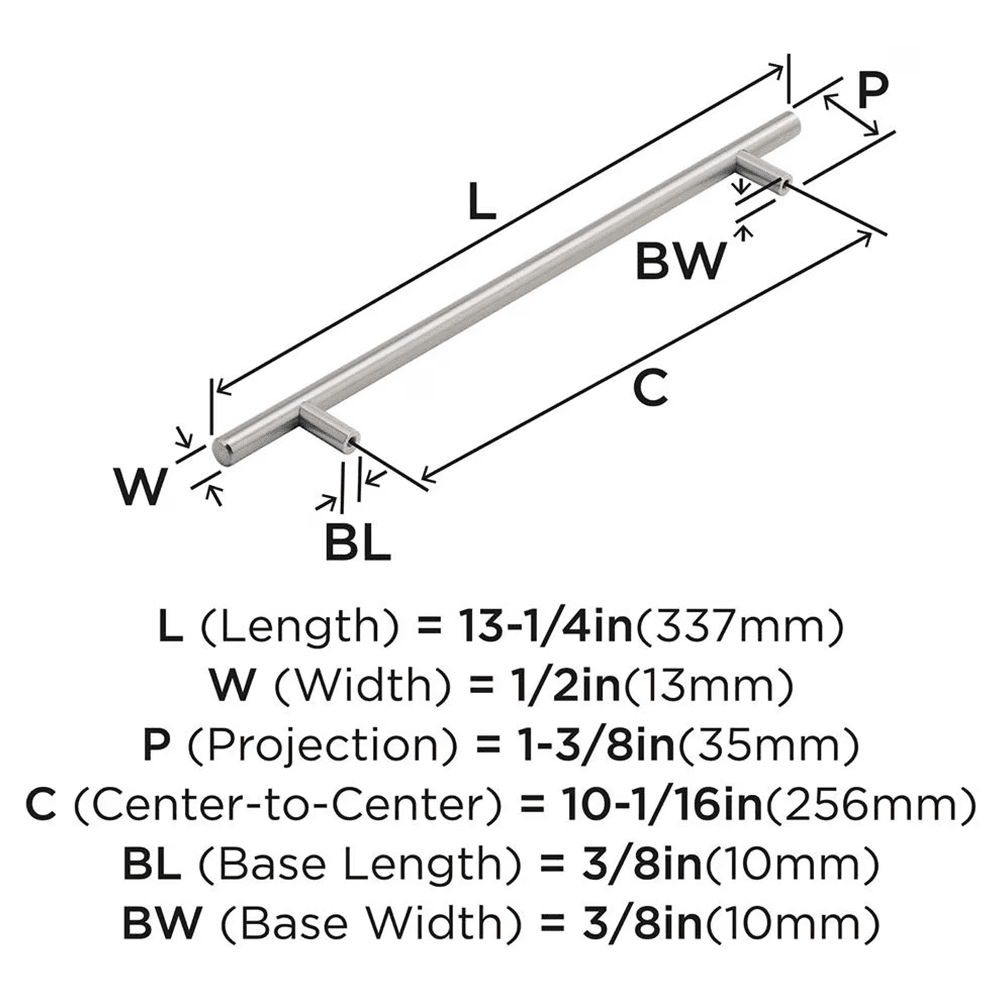 256mm Bar Pulls Cabinet Pull, Satin Nickel Alt 1 - Image