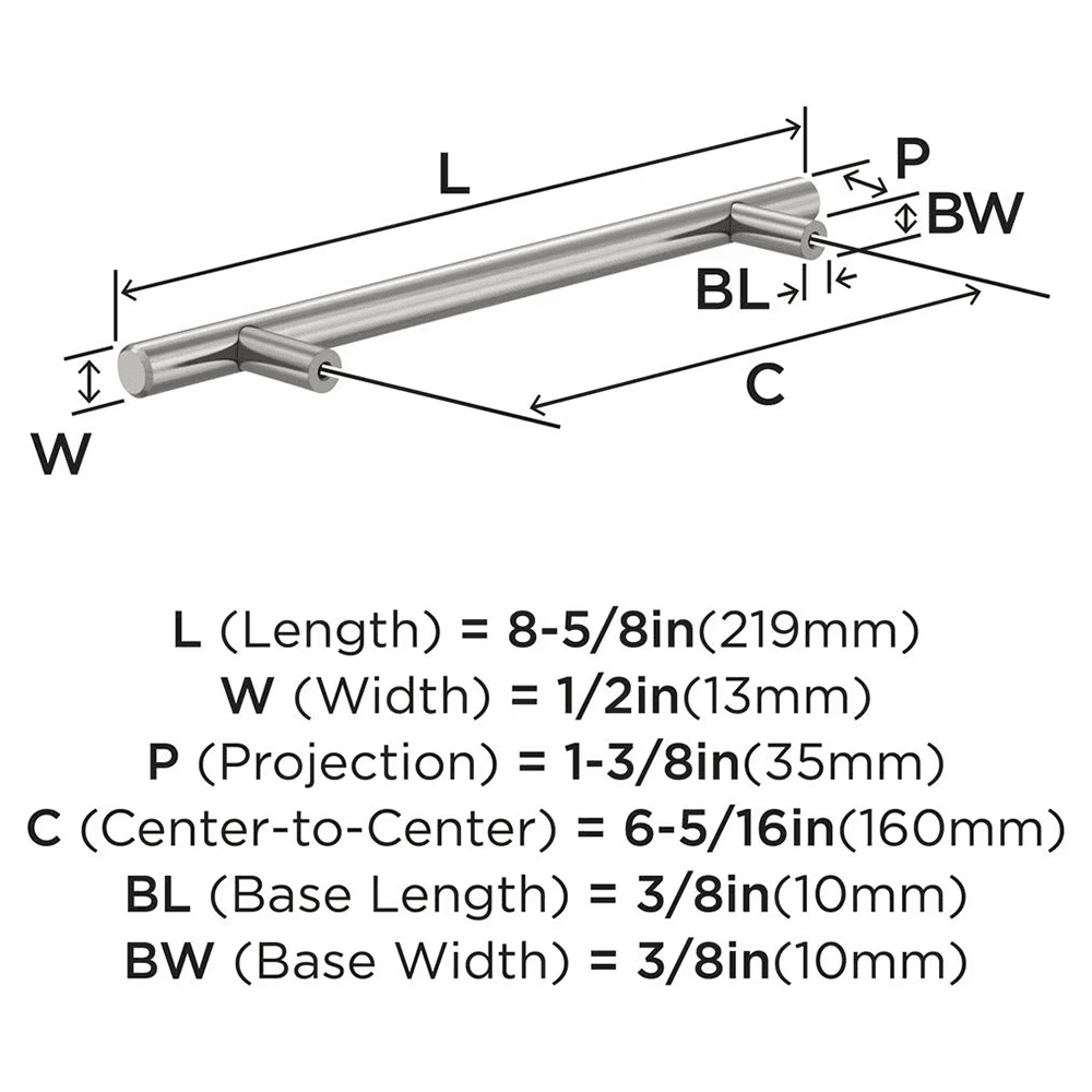 160mm Bar Pulls Cabinet Pull, Satin Nickel Alt 1 - Image