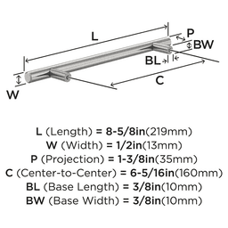 160mm Bar Pulls Cabinet Pull, Satin Nickel Alt 1 - Image