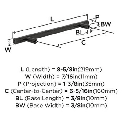 6-5/16" Bar Pull, Oil-Rubbed Bronze Alt 2 - Image