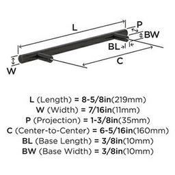 6-5/16" Bar Pull, Oil-Rubbed Bronze Alt 2 - Image