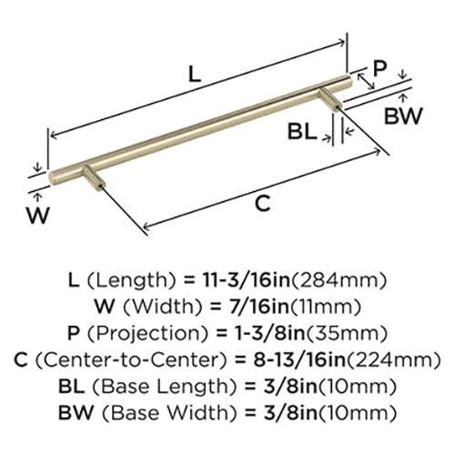8-13/16" Bar Pulls Cabinet Pull, Golden Champagne Alt 2 - Image