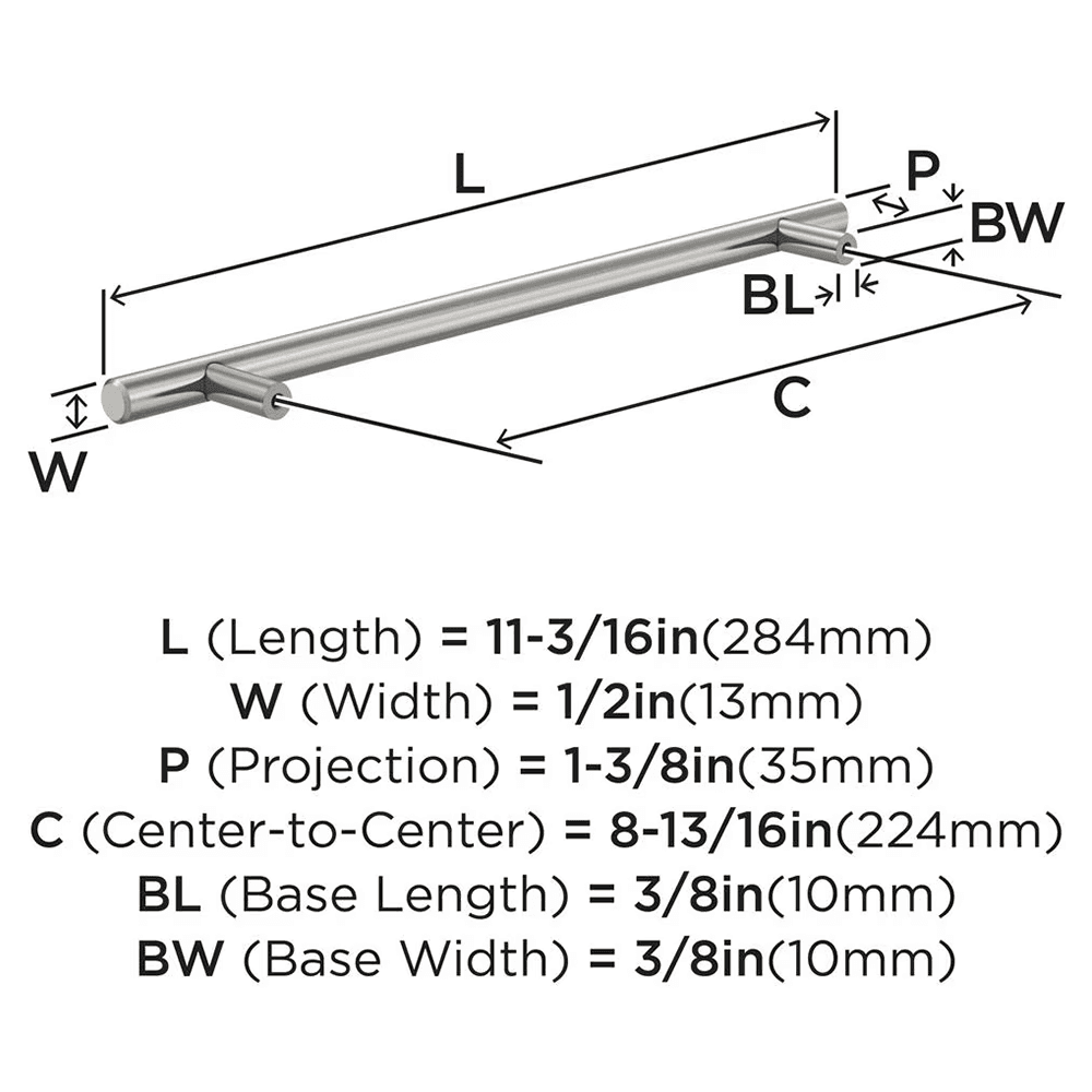 224mm Bar Pulls Cabinet Pull, Satin Nickel Alt 1 - Image