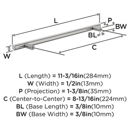 224mm Bar Pulls Cabinet Pull, Satin Nickel Alt 1 - Image