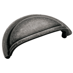 Amerock 3" Solid Brass Cup Pull in Wrought Iron Dark - Front View