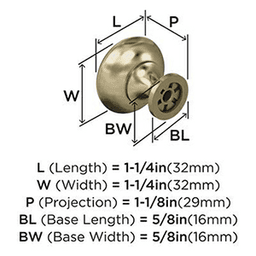 1-1/4" Edona Round Cabinet Knob, Golden Champagne Alt 7 - Image