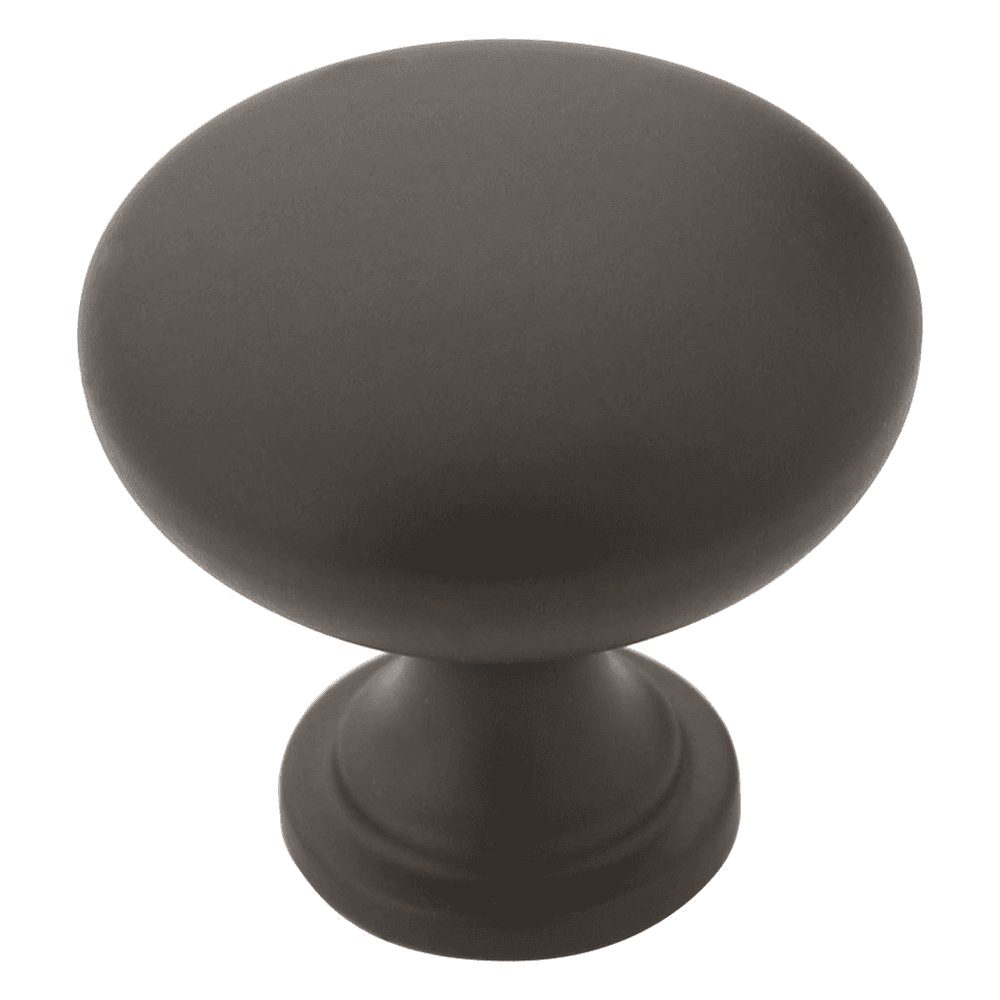 Amerock 1-1/4" Allison Value Mushroom Knob in Flat Black Finish on White Background