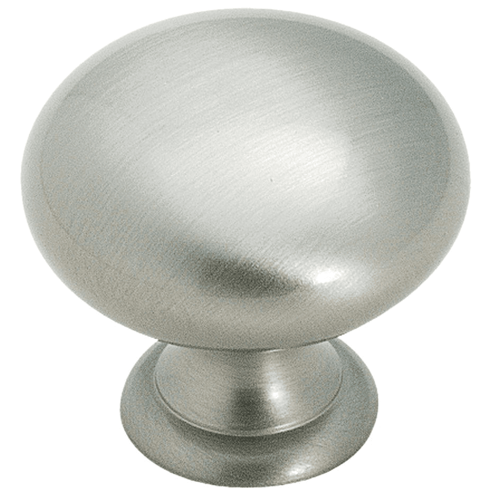 Amerock 1-1/4" Allison Value Mushroom Knob in Satin Nickel on White Background