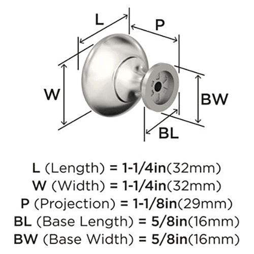 1-1/4" Edona Cabinet Knob Polished Nickel Alt 2 - Image