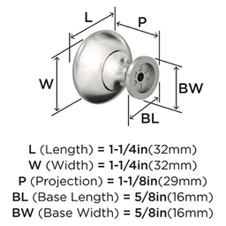 1-1/4" Edona Cabinet Knob Polished Nickel Alt 2 - Image