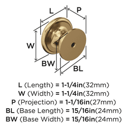 1-1/4" Ravino Round Cabinet Knob, Champagne Bronze Alt 2 - Image