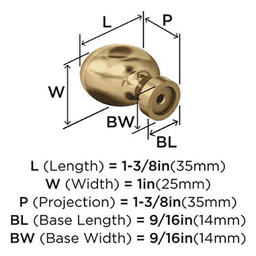 1-3/8" Vaile Cabinet Knob, Champagne Bronze Alt 2 - Image