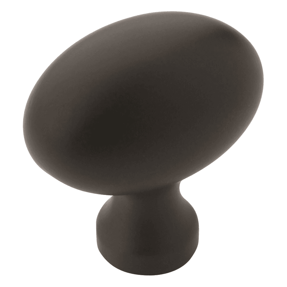 Amerock 1-3/8" Allison&trade; Value Oval Knob in Flat Black on White Background