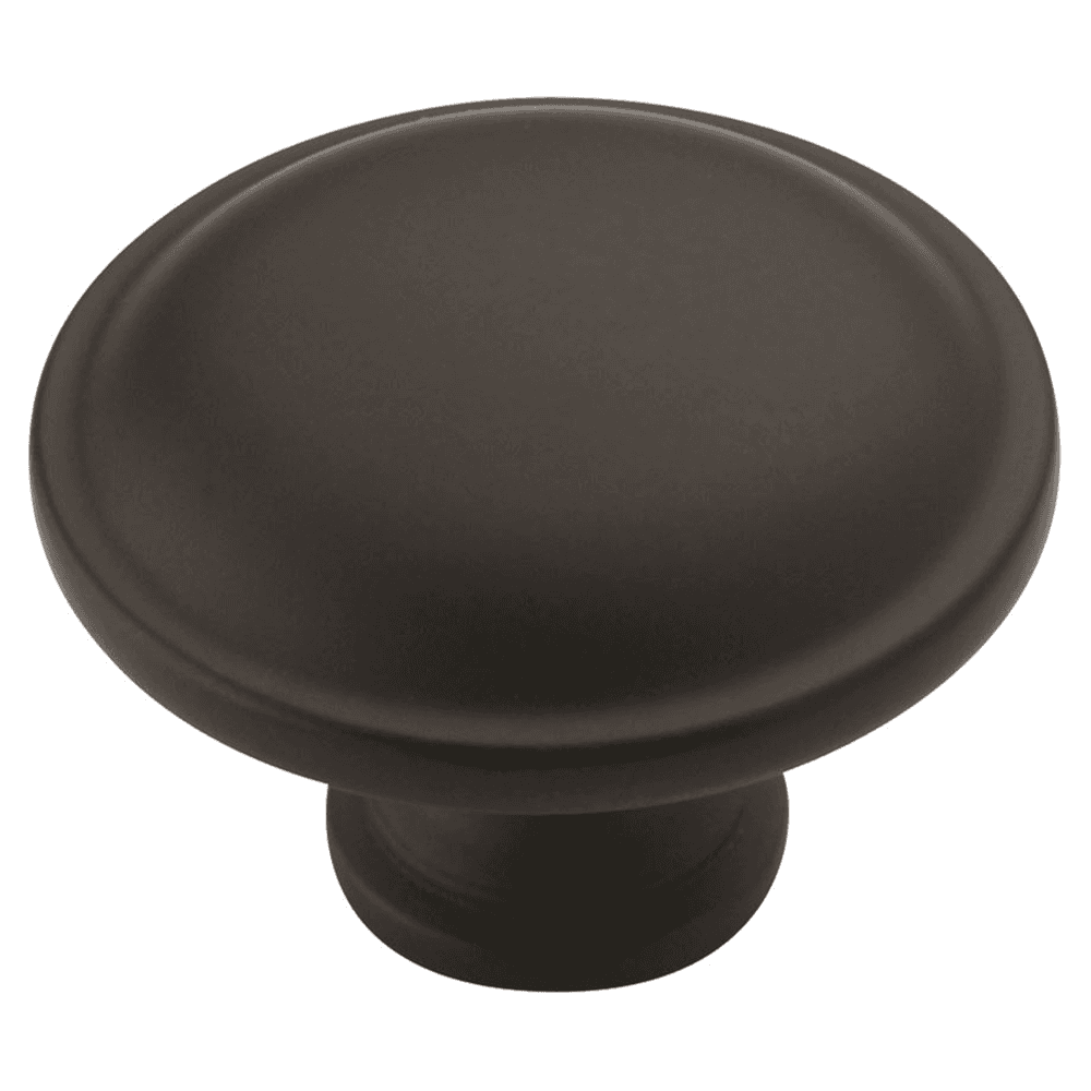 Amerock 1-1/4" Allison&trade; Value Mushroom Knob in Flat Black on White Background