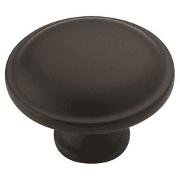 Amerock 1-1/4" Allison&trade; Value Mushroom Knob in Flat Black on White Background