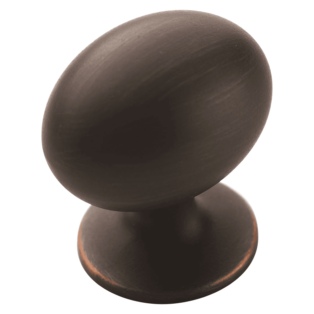 Amerock 1-1/4" Allison&trade; Value Oval Knob in Oil-Rubbed Bronze, front view with brushed texture