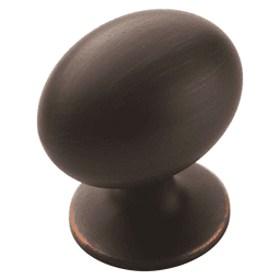 Amerock 1-1/4" Allison&trade; Value Oval Knob in Oil-Rubbed Bronze, front view with brushed texture
