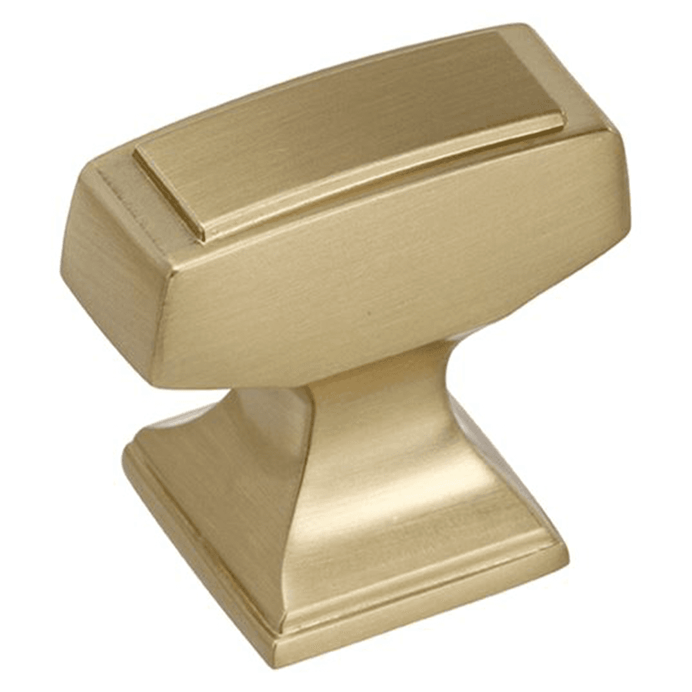 Amerock Mulholland T-Knob in Golden Champagne finish on cabinet door