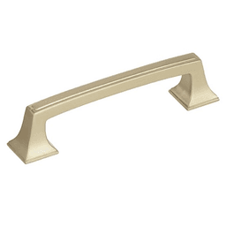 Amerock 96mm Mulholland&trade; Handle Pull in Golden Champagne finish on kitchen cabinets