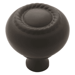 Amerock's Oil-Rubbed Bronze Rope Scroll Knob - Close Up View with Intricate Detailing