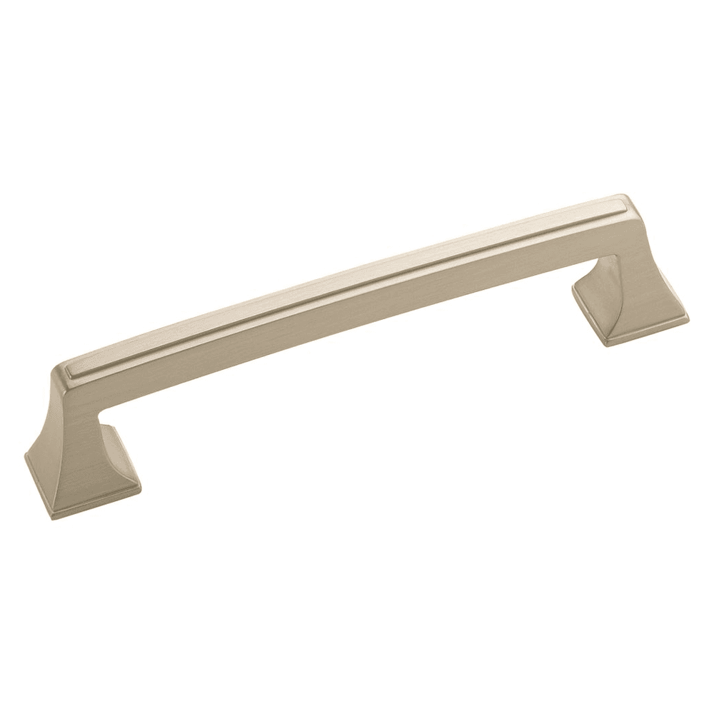 128mm Mulholland Square Pull in Satin Nickel finish, perfect for modern interiors - Amerock