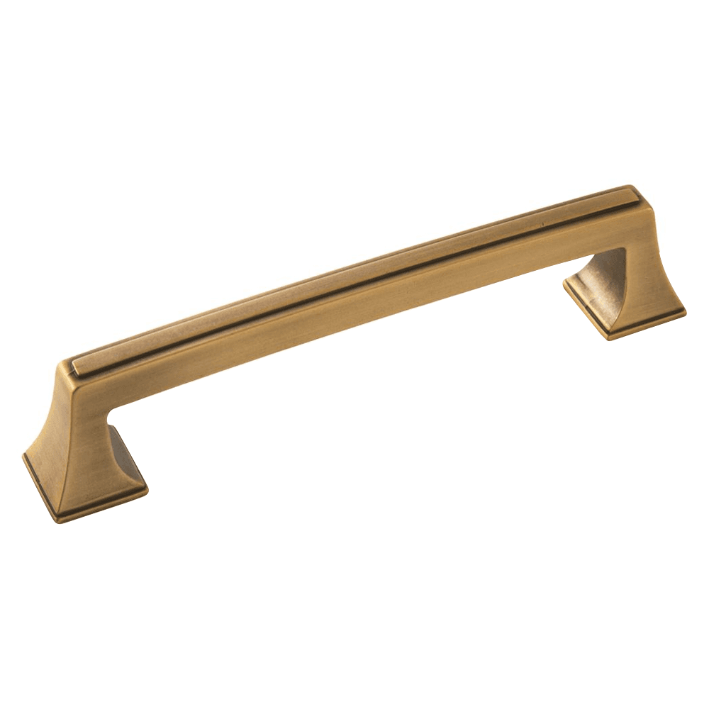 128mm Mulholland Square Pull in Gilded Bronze by Amerock