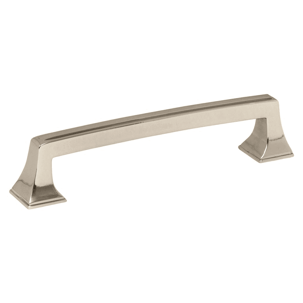 Amerock Mulholland Square Pull in Polished Nickel 128mm size - front view