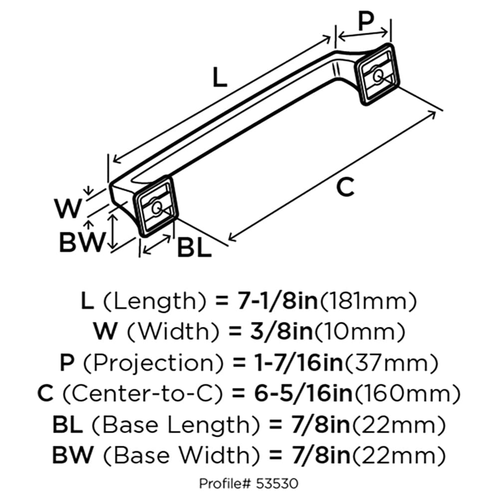 160mm Mulholland™ Square Pull, Satin Nickel - Alt Image 2