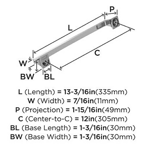 12" Mulholland Appliance Pull, Polished Chrome Alt 3 - Image