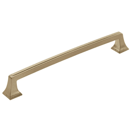 12" Mulholland&trade; Appliance Pull in Golden Champagne finish on cabinetry.