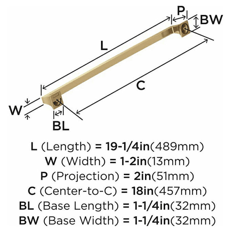 18" Mulholland Appliance Pull, Polished Chrome Alt 2 - Image