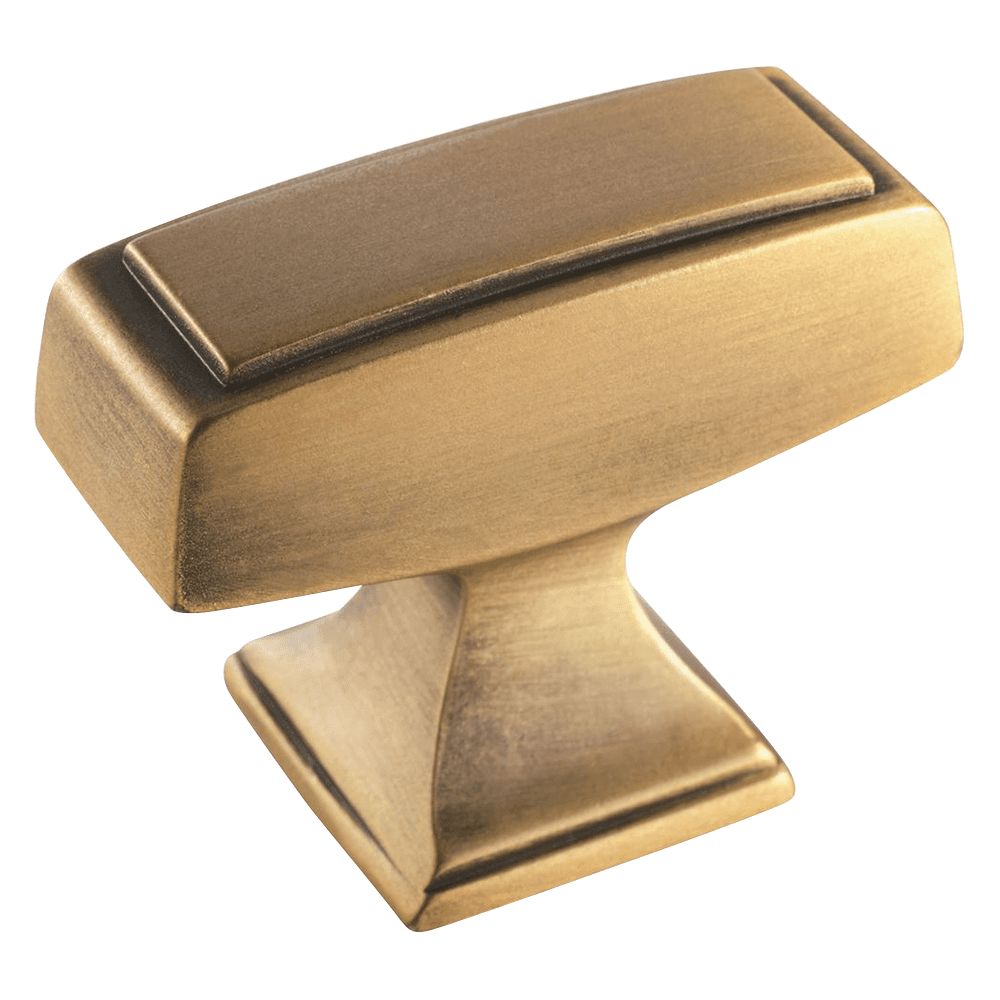1.5 inch Mulholland Rectangle Knob in Gilded Bronze by Amerock