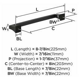 8" Mulholland Cabinet Pull, Oil-Rubbed Bronze Alt 2 - Image