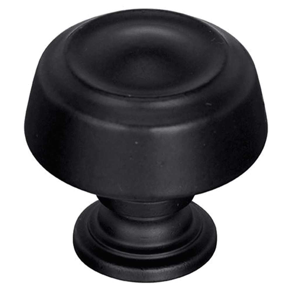 Close-up of Amerock Kane Mushroom Knob in Oil-Rubbed Bronze on white background