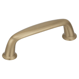 Amerock 3" Kane&trade; Handle Pull in Golden Champagne finish on a white cabinet door