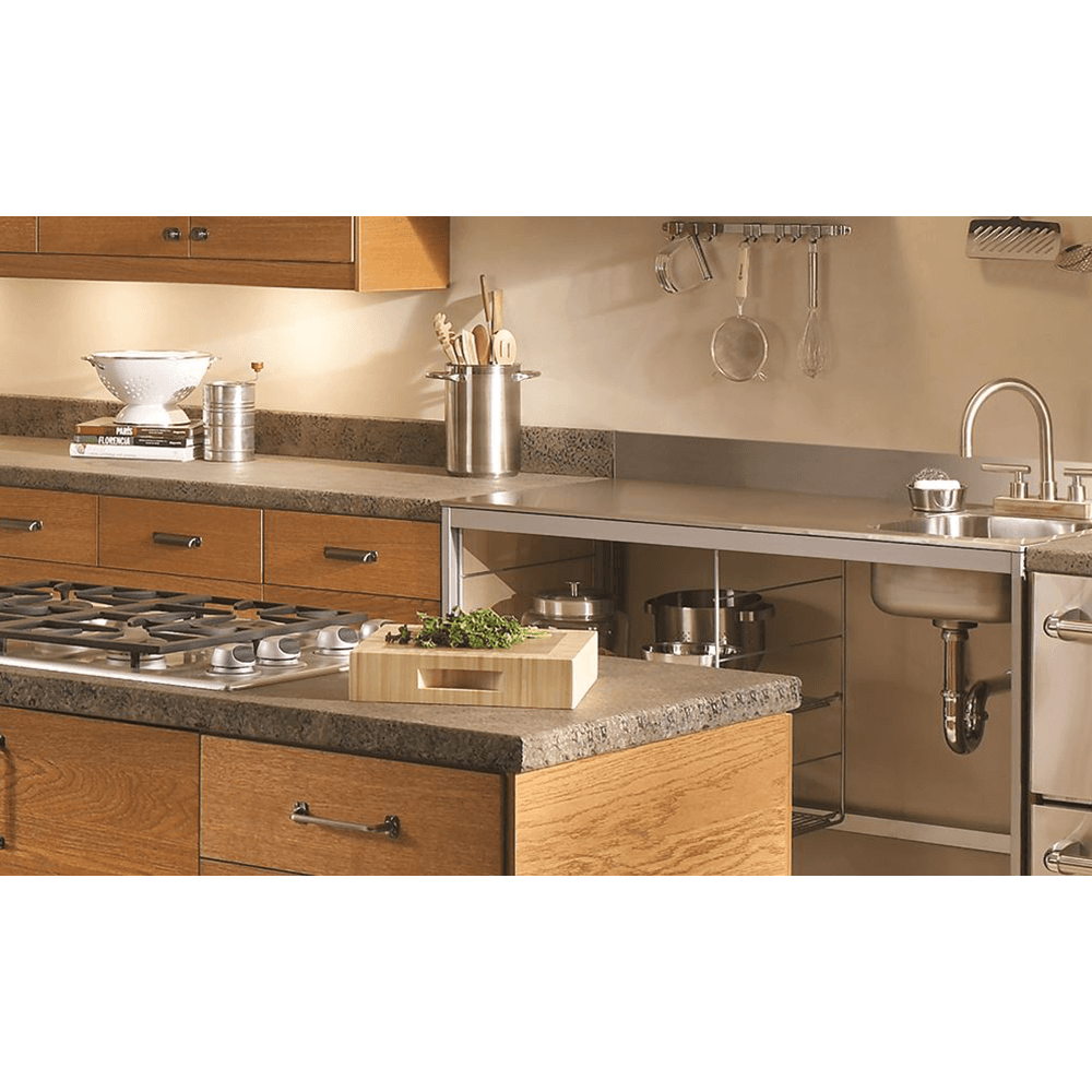 Architectural details in Satin Nickel Cup Pull by Amerock