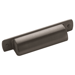 3-inch Rochdale Cup Pull in Graphite by Amerock with industrial look