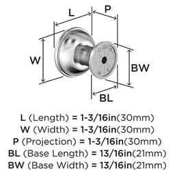 1-3/16" Westerly Cabinet Knob, Polished Chrome Alt 1 - Image