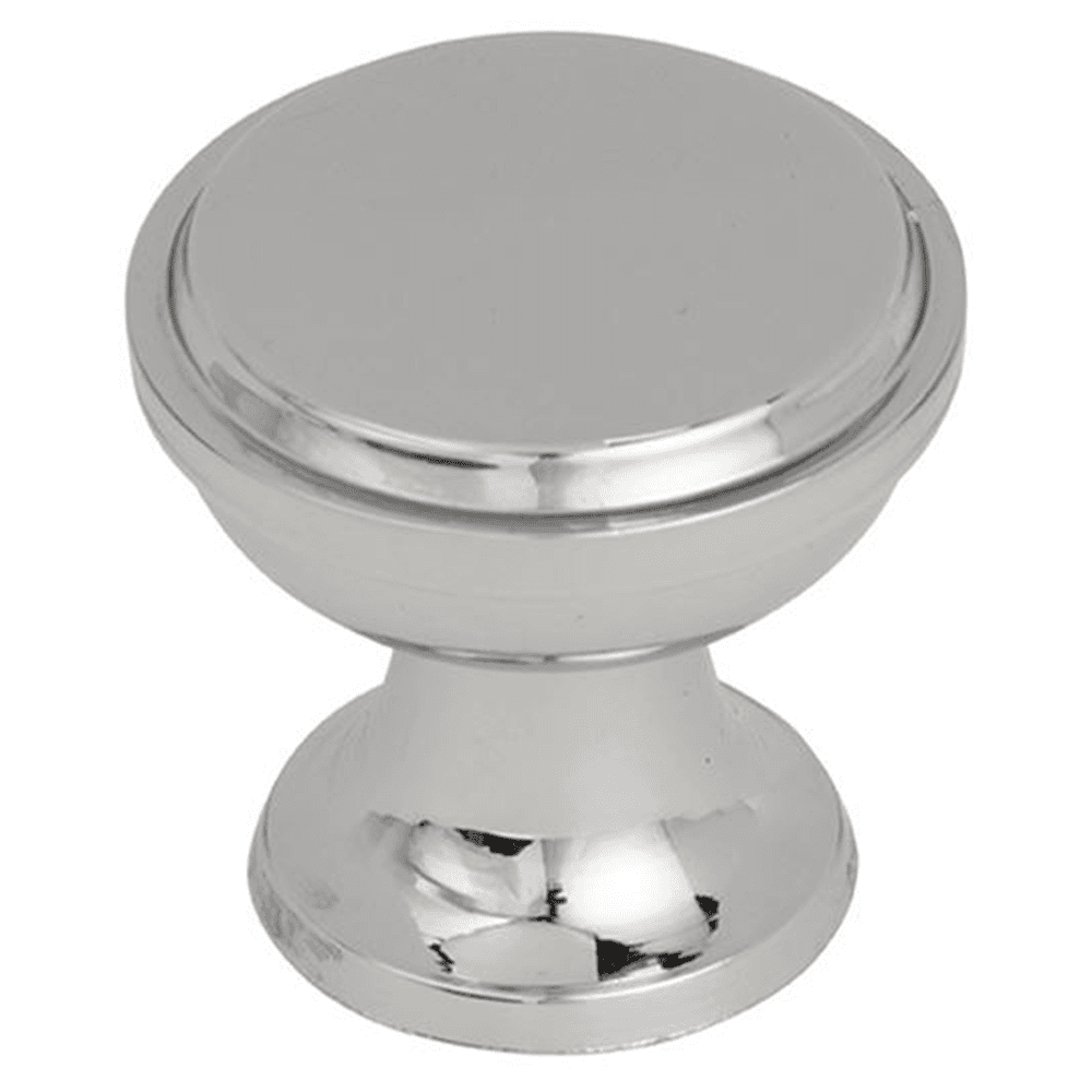 Amerock 1-3/16" Westerly Round Knob in Polished Nickel on Gray Background
